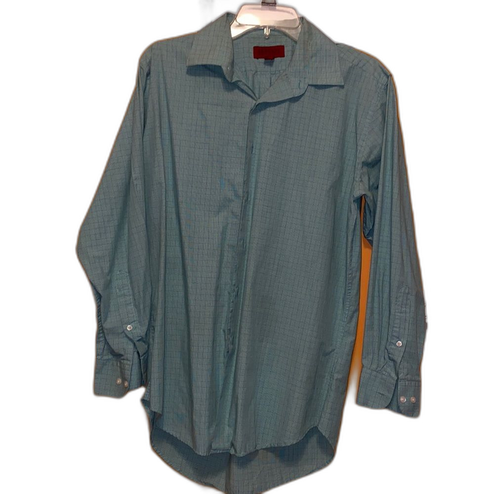 Bergamo New York Light Blue Purple Button Down Size Medium 15-15 1/2